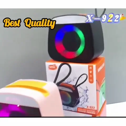 Best Quality X-922 Speaker LED Colorful light RGB home music Bt Outdoor  Waterproof HiFi Super bass Bt Wireless Mini portable Sound Box with  Bluetooth,