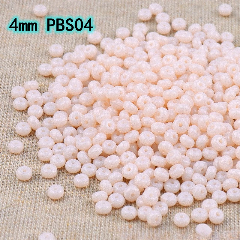 4mm 주판 구슬, 변색되지 않는 천연 단색 도자기 구슬, 매우 밝은 유리 UFO 구슬, 수제 DIY 구슬