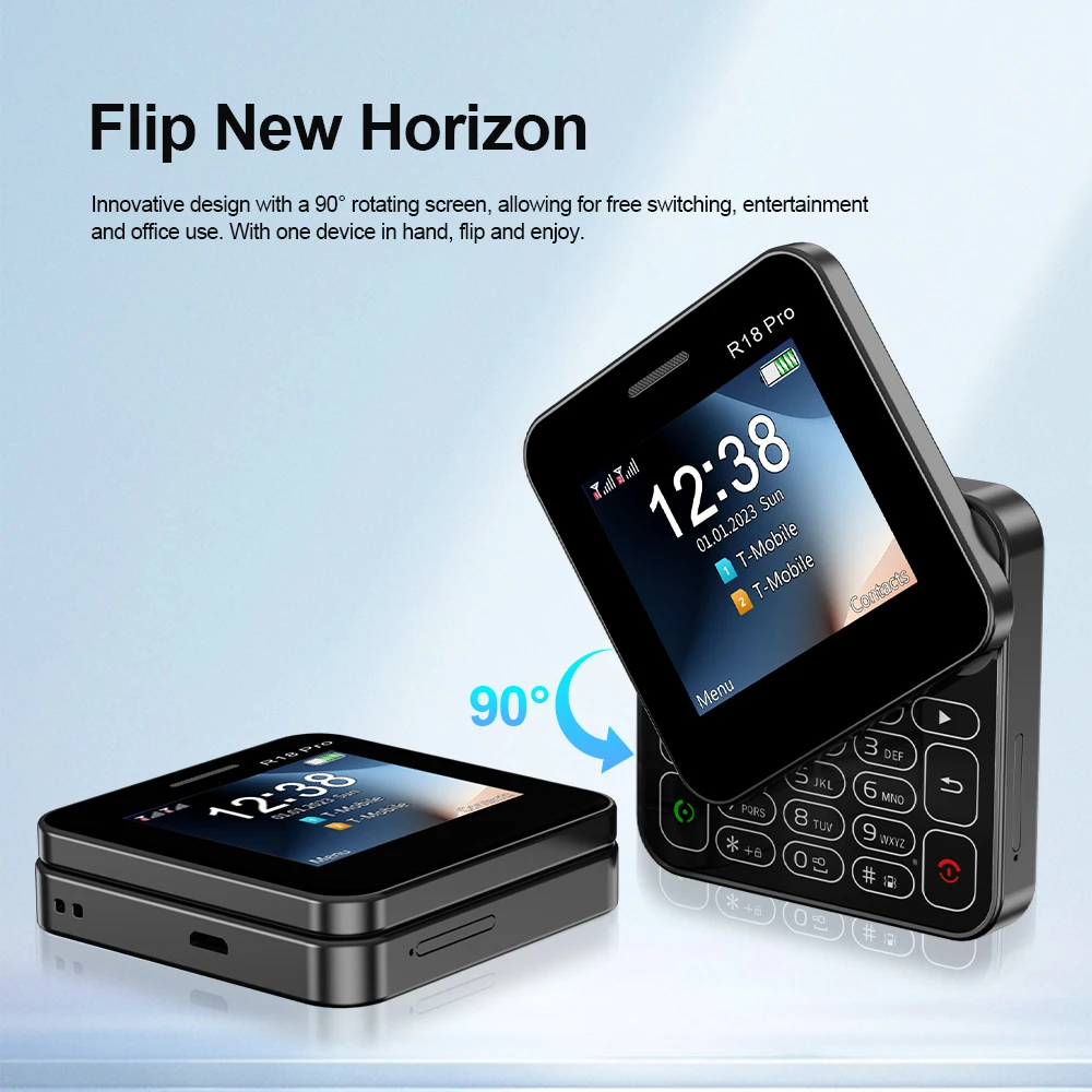 2024 NEW SERVO R18Pro Rotating Screen Mini Mobile Phone Flashlight Magic Voice 2.4" Button Slider Cell Phones Dual SIM Standby 5