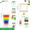 1/6Pcs Chicken Toys Set Chewing Foraging Toys with Wooden Swing Fruit Vegetable Hanging Feeder Xylophone Mirror Bell Ladder Toys 3