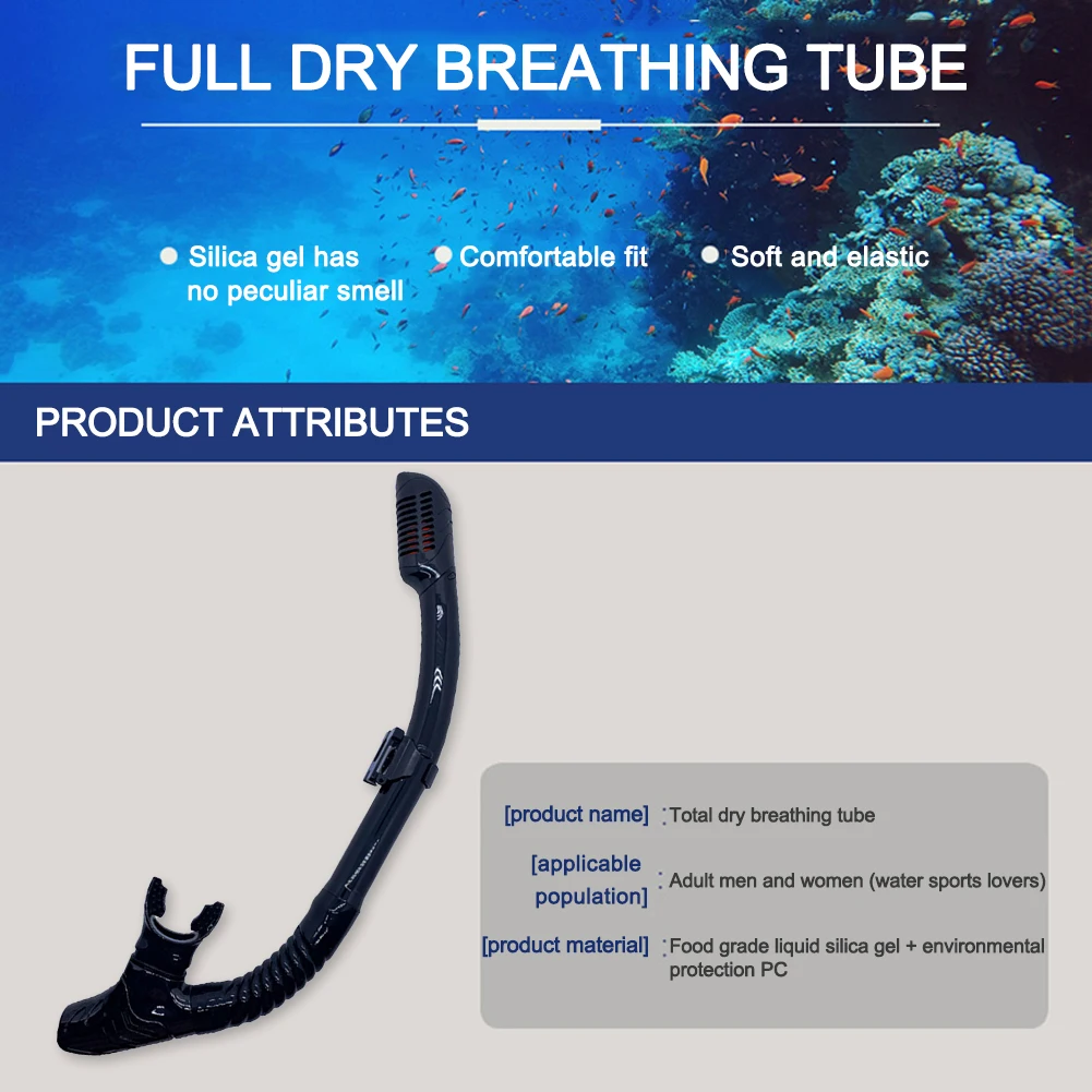 Diving Snorkel Full Dry Underwater Breathing Tube Hose Gear Swimming