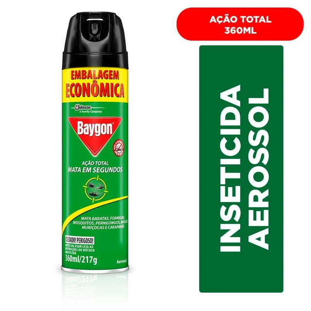 Lot de 2 aérosols Baygon, Insecticide à Action totale, 360ml