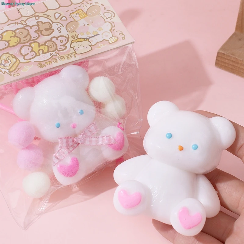 

Squishy Toy Love Little Bear Mochi Soft Rubber Toy Cute Bear Pinching Slow Rebound Decompression Vent Toy Stress Release Gift