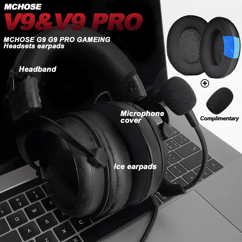 Ear Pads for MCHOSE V9 V9 PRO Replacement Foam Headphones memory foam Earpads Protein