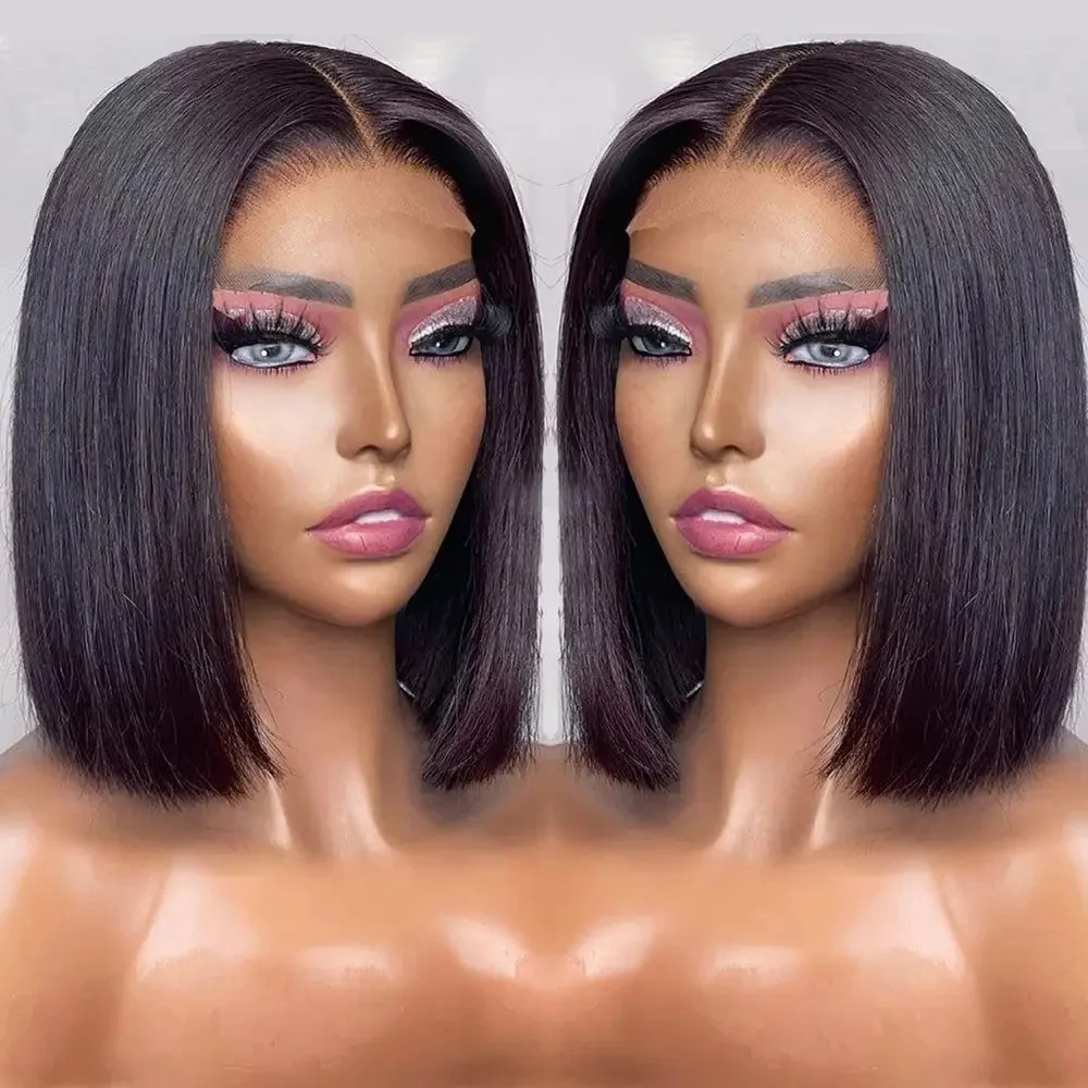 

13x4 Bob Wig Lace Front Human Hair Wigs Straight Lace Front Wig Brazilian Natural Short Pre Plucked Lace Frontal Wigs For Women