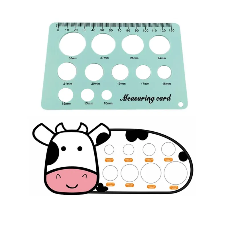 Breast Pump Nipple Silicone Ruler 12Size Nipple Diameter Breastpump Flange Circle Sizing Ruler Measuring Card Sizing Tool breast pump accessories