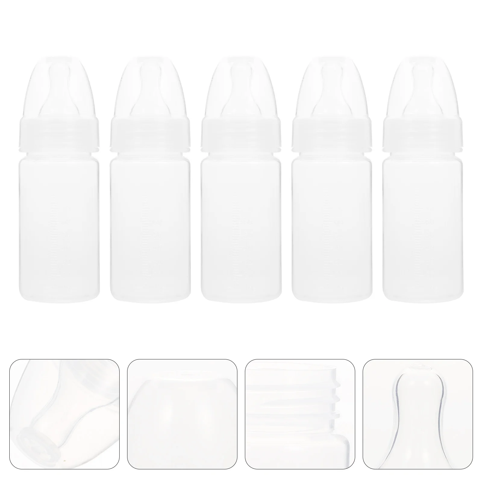 

5 Pcs Disposable Feeding Bottle Baby Milk Bottles Once-off Newborn Portable Plastic Food Grade Powder Feeders Polypropylene Pp