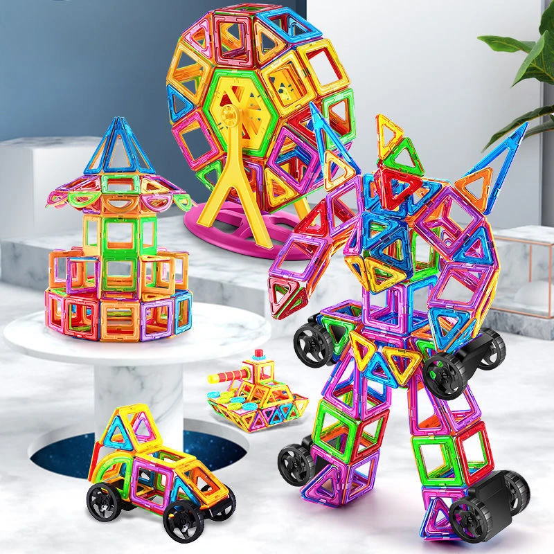 Big Size Magnetic Building Blocks DIY Magnets Toys For Kids Designer Construction Set Xmas Gifts For Children