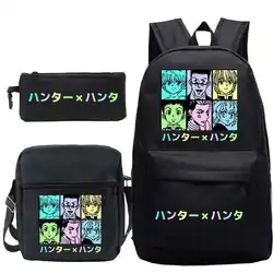2022 Janpanese Anime Hunter X Hunter Killua School Bag Men Women Unisex Backpack Students Kids anime Schoolbag 3pcs/set