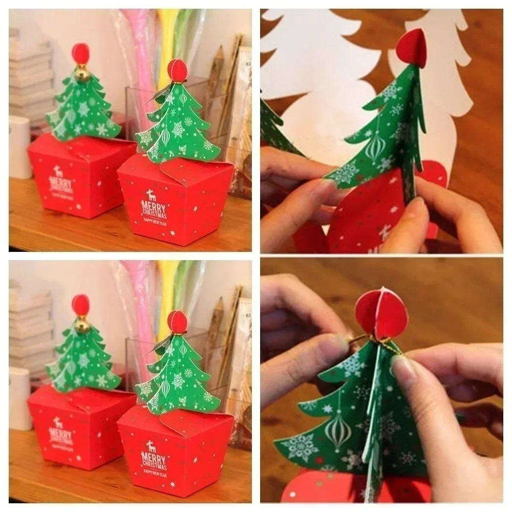 Christmas Advent Candy Box 20 Pcs Santa Paper Gift Box Christmas Tree Gift Packaging Paper Box Fashion Small Accessories Supplie