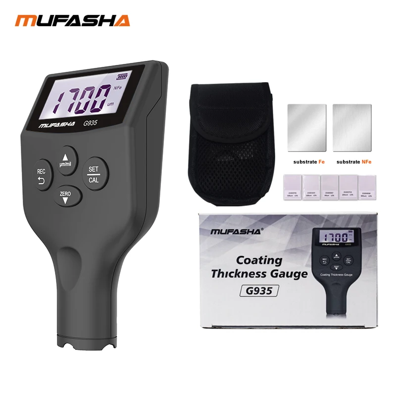 Paint thickness gauge MUFASHA G935 coating thickness gauge 0.1 Micron 0~1900um Fe and NFe car paint film tools thickness tester paint coating meter thickness gauge