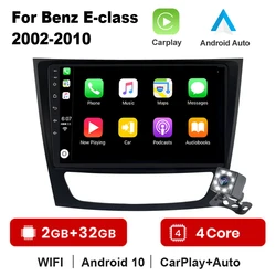 Autoradio multimédia Android 2 din, 2 go/32 go, GPS, Carplay, avec suivi, pour voiture Mercedes Benz W211, E300 (2002 – 2010) 