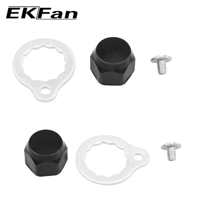 EKfan M8 DAI M7 SHI Left / Right Hand Nut With 16MM silver Lock Washers And Screws For Baitcasting Fishing Reel DIY Parts