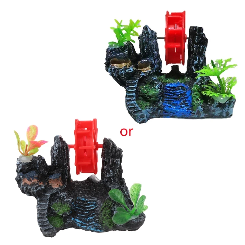 

Аквариум с видом на горы, каменный орнамент, скальная пещера, пейзаж, декор из смолы, убежище для водных домашних животных, для