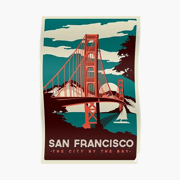 

San Francisco Golden Gate Bridge Retro Poster Modern Decor Wall Funny Art Print Vintage Home Mural Decoration Painting No Frame