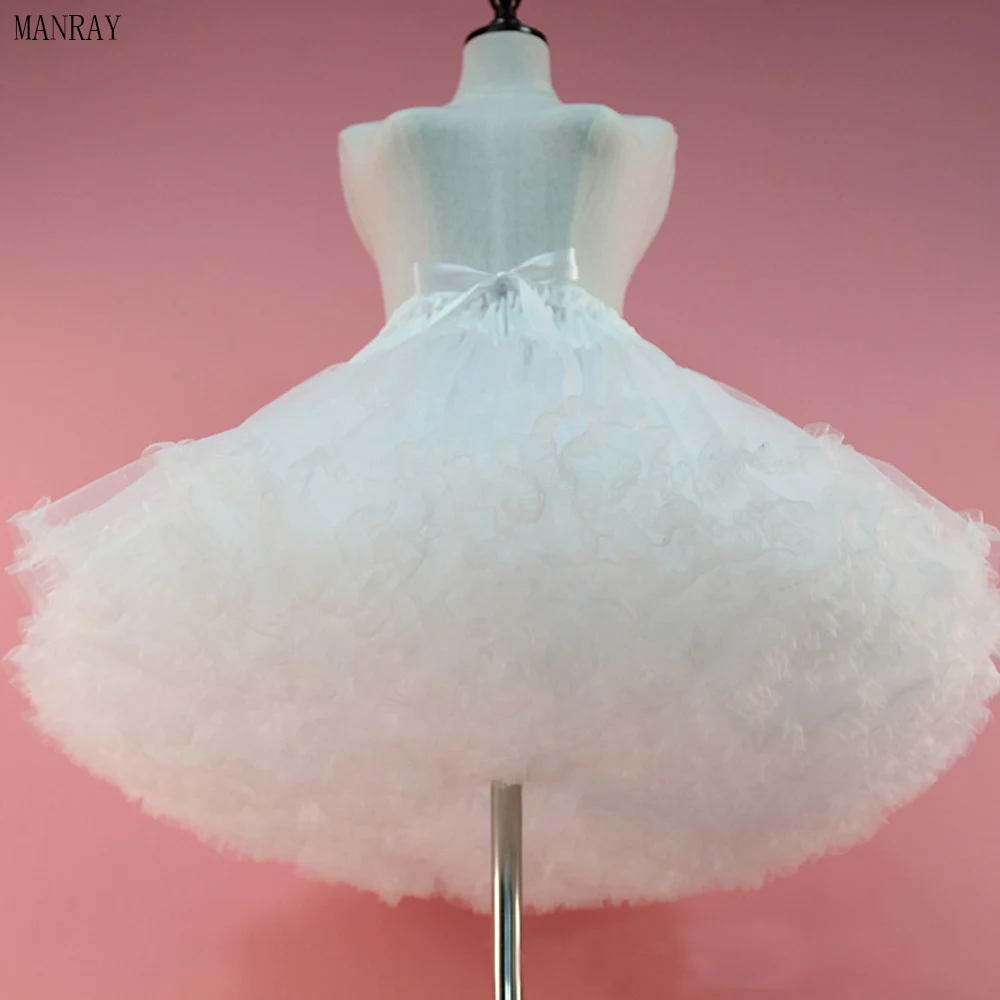 MANRAY Woman Fluffy Lolita Cosplay Petticoat The Line Puffy Layered Skirt Tulle Ballet Dance Pettiskirts Big Bowknot Underskirt