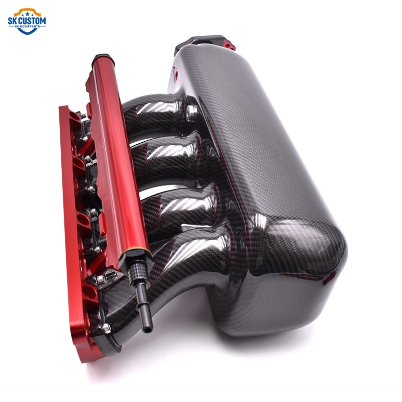 80mm Throttle Body Real Carbon Fiber Intake Manifold For Honda K20 K24 Engine