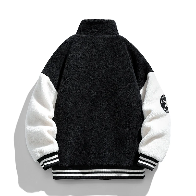 Outdoor Travel Walk Fleece Bomber Jacket Fashion Casual Men's and Women's Couple Clothes Classic Fleece Warm Coat Winter Fleece
