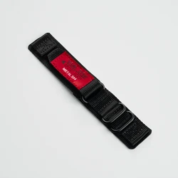 Camouflage Nylon Watch Strap, 20 - 22mm Adjustable Bracelet Strap - 22mm (Black)