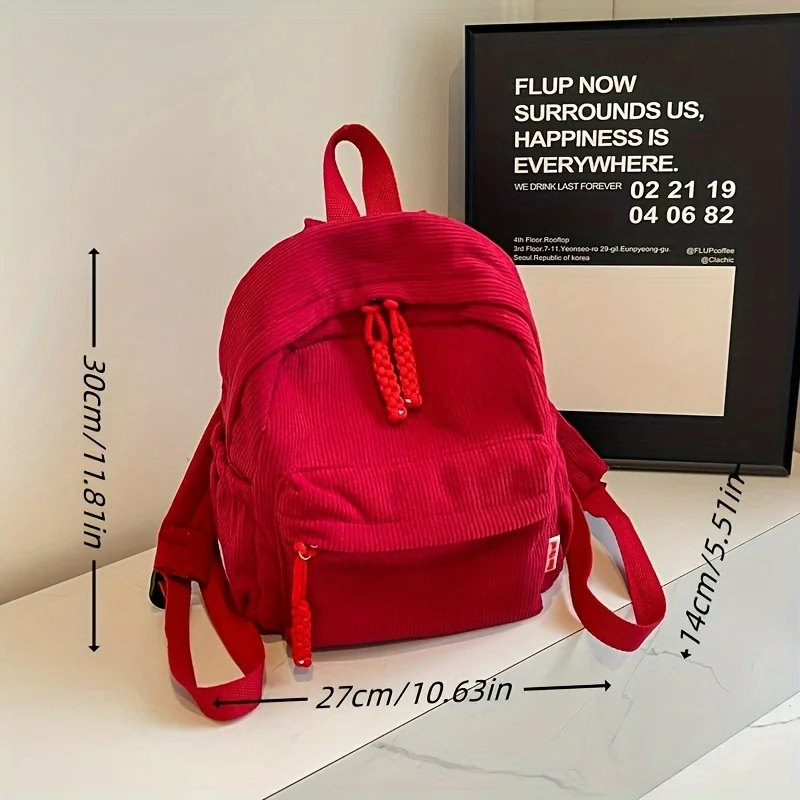 Japanese Corduroy Women's Backpacks Multiple Pockets Travel Backpack Fashion Schoolbag Back To School