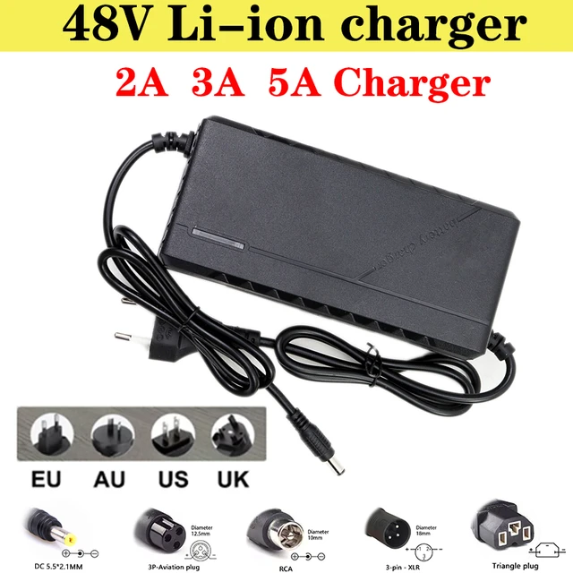 54.6V 2A Charger Electric Bike for 48 Volt Li-Ion Battery Power