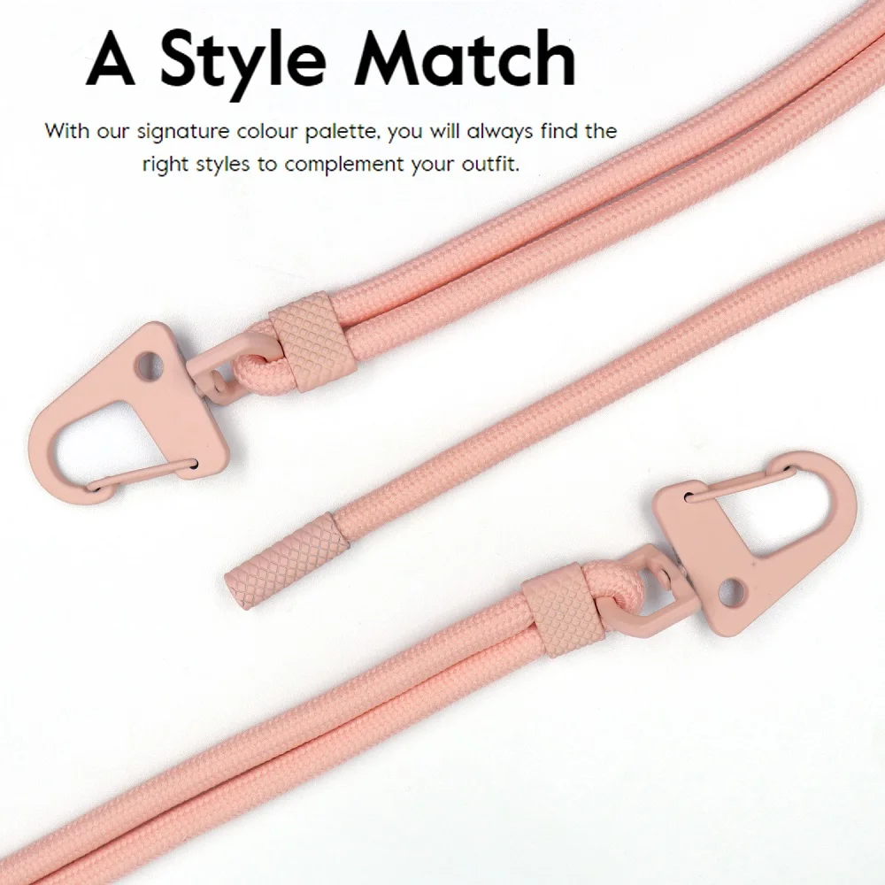 Luxury Crossbody Necklace Strap Lanyard Cord Soft Phone Case with XOUXOU Rope Cover