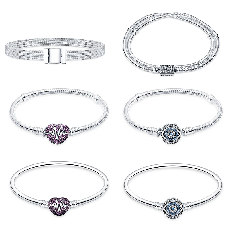 Handcuff Bracelet 925 Sterling Solid Silver Heart Tbar Cuff Chain