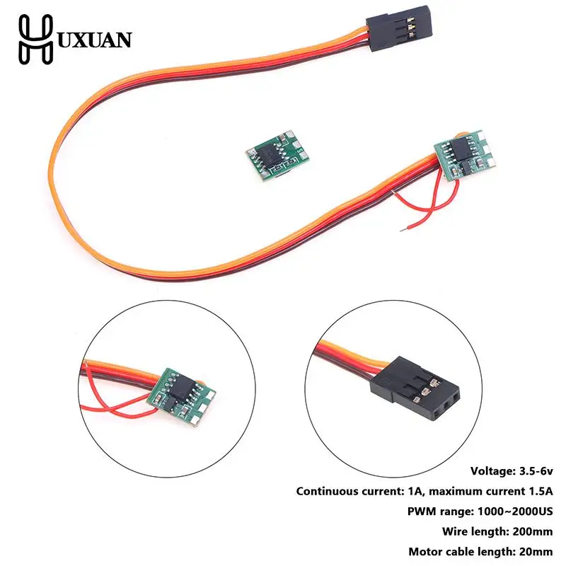 1A RC ESC DIY 5V DC Brushed Motor Speed Controller Motor Reducer Micro Drive Module Two Wire Brush Controller With Cable