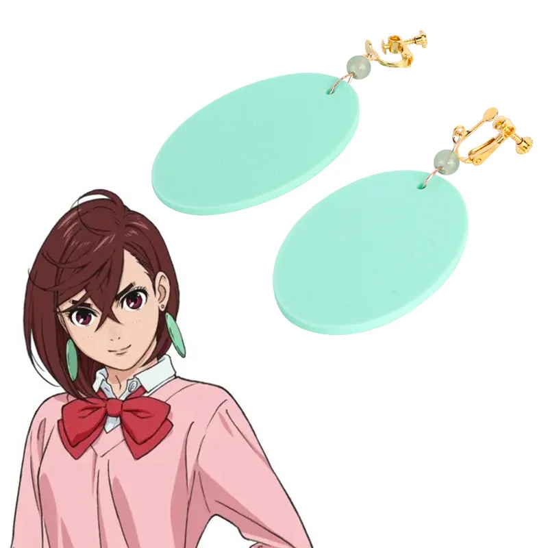 DAN DA DAN Momo Ayase Anime Cosplay Earring Green Earstuds Earclips Earwear Eardrop Women Jewelry Accessories Prop