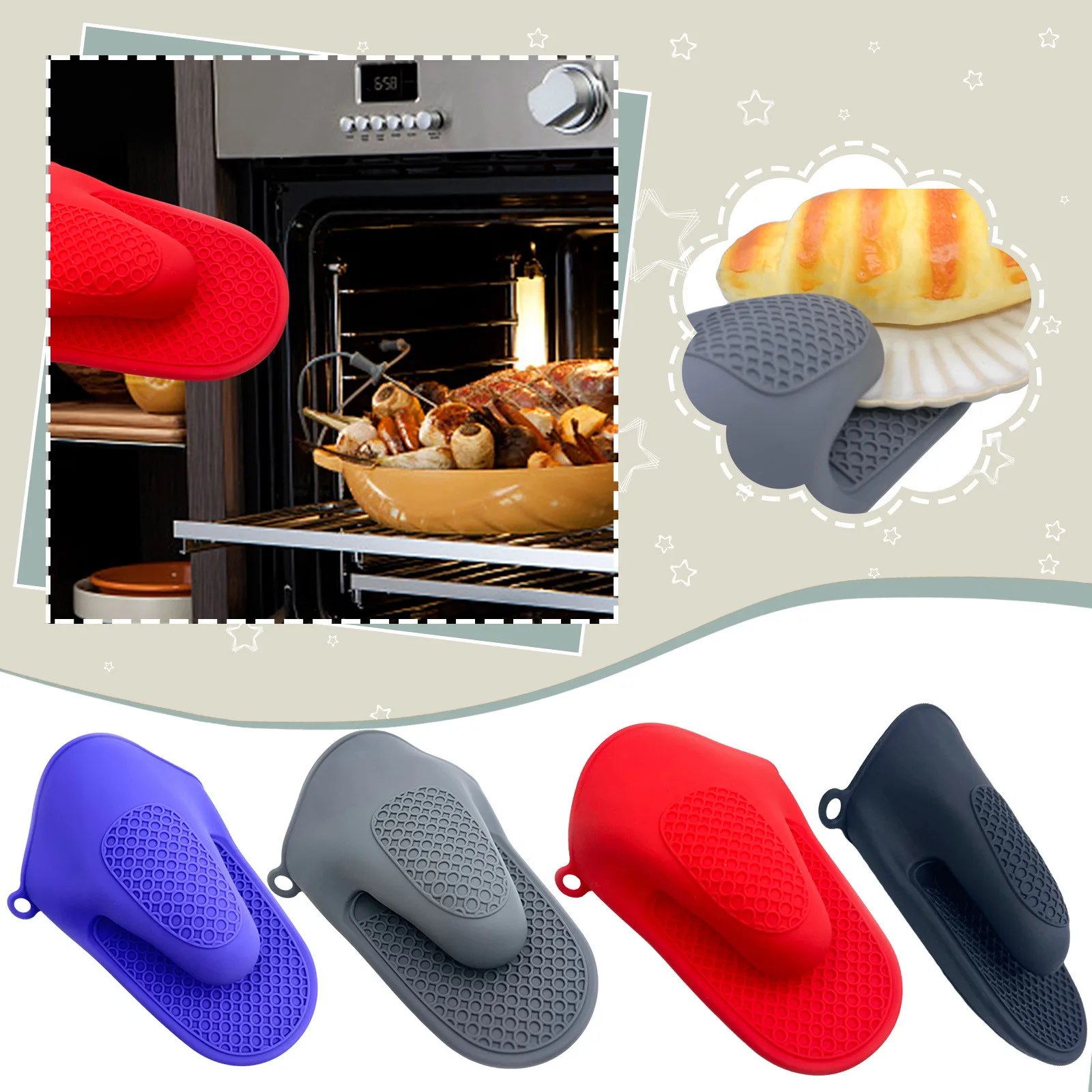 Mini Silicone Oven Mitts/Oven Mitts Heat Insulation/Oven Gloves