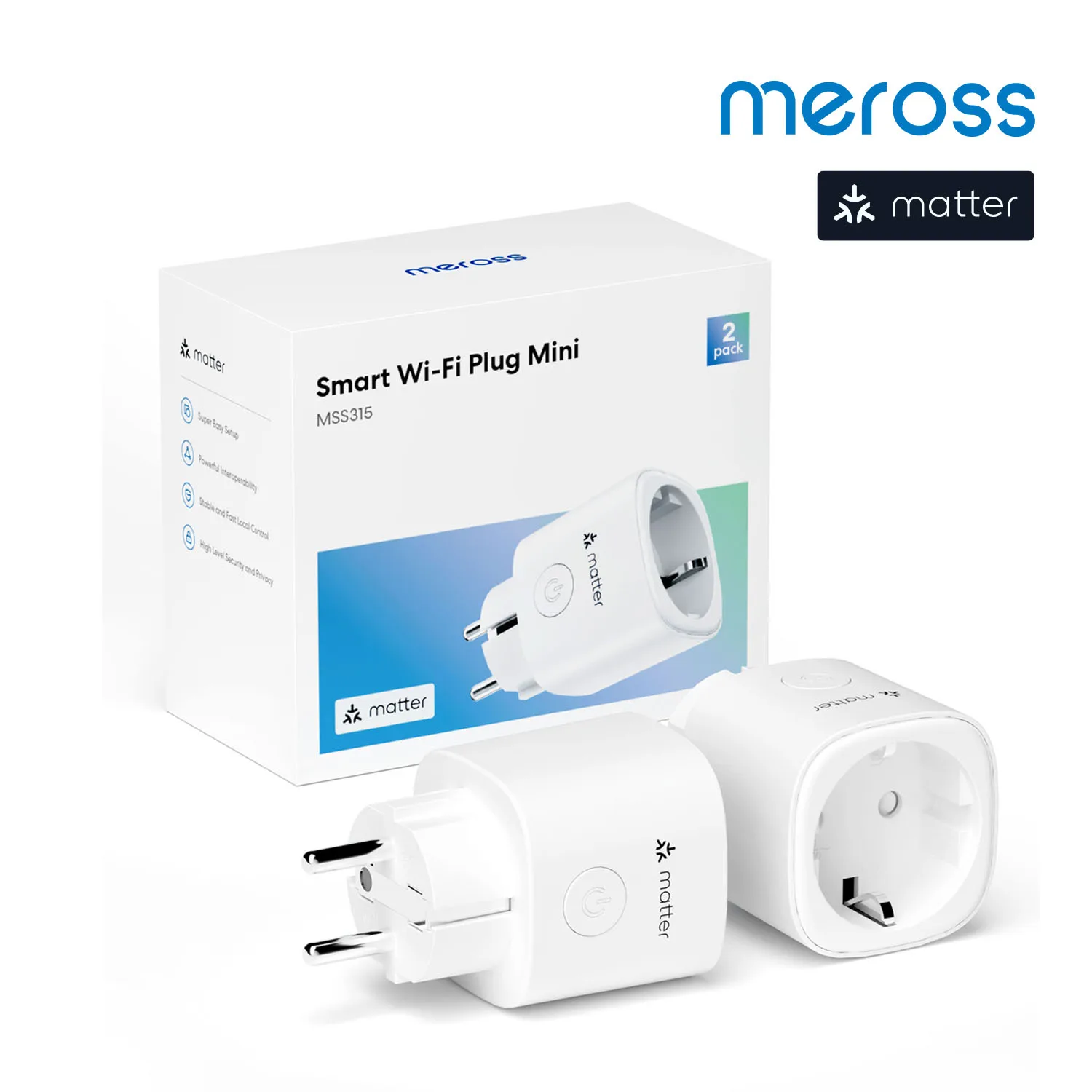 Meross-smart Wifi eu Plug Função de Monitor de Energia Trabalhar com a Apple Homekit Google Home Smartthings Alexa 16a Matter