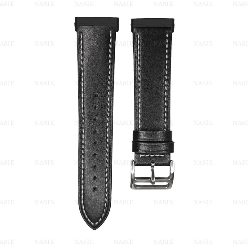 Premium Leather Band for Fitbit Versa and Sense - Men's Watch Bracelet Replacement Strap
