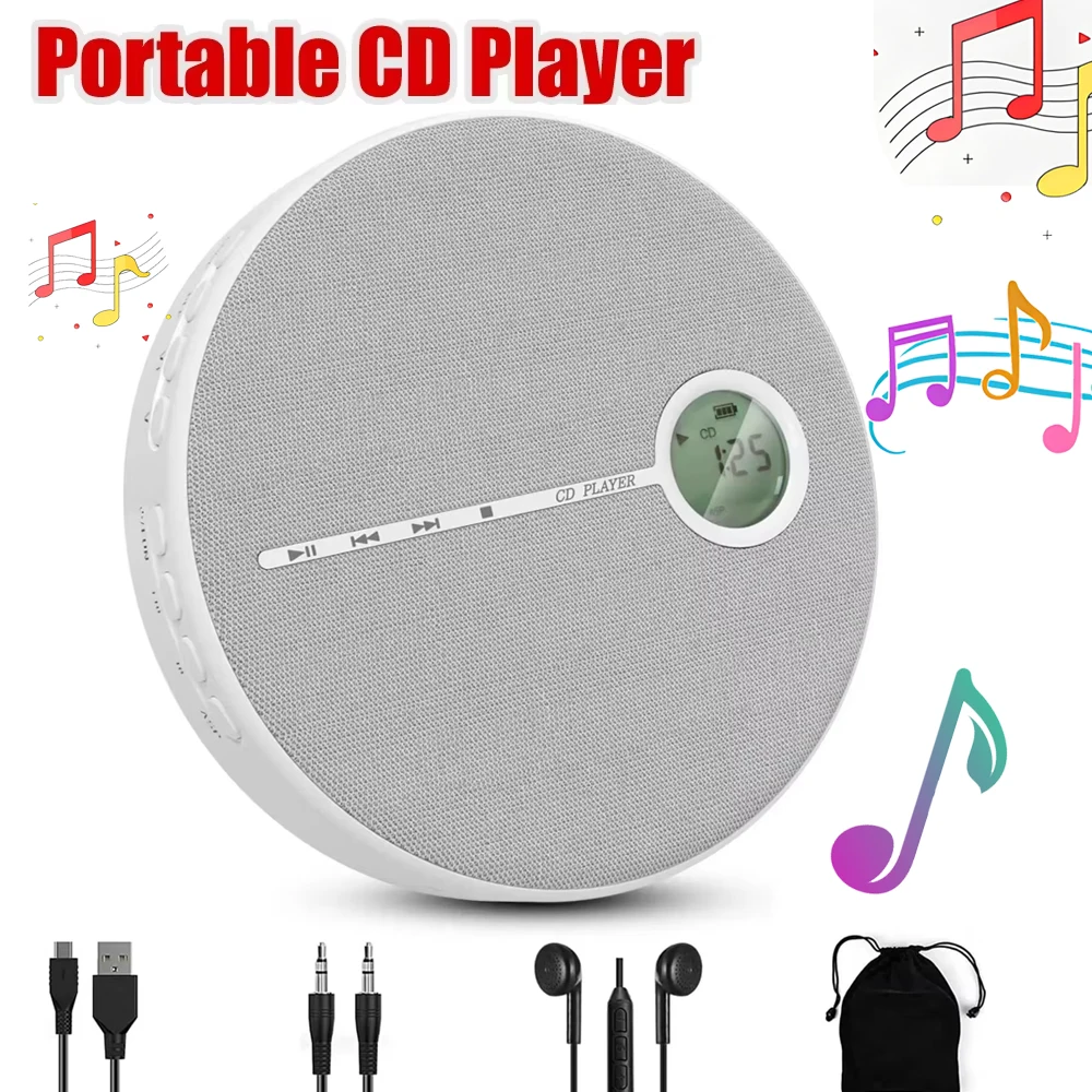 Home Portable CD Player and MP3 Player with Anti Skip Protection and Dual Stereo Speaker Education Machine Student Play Speed