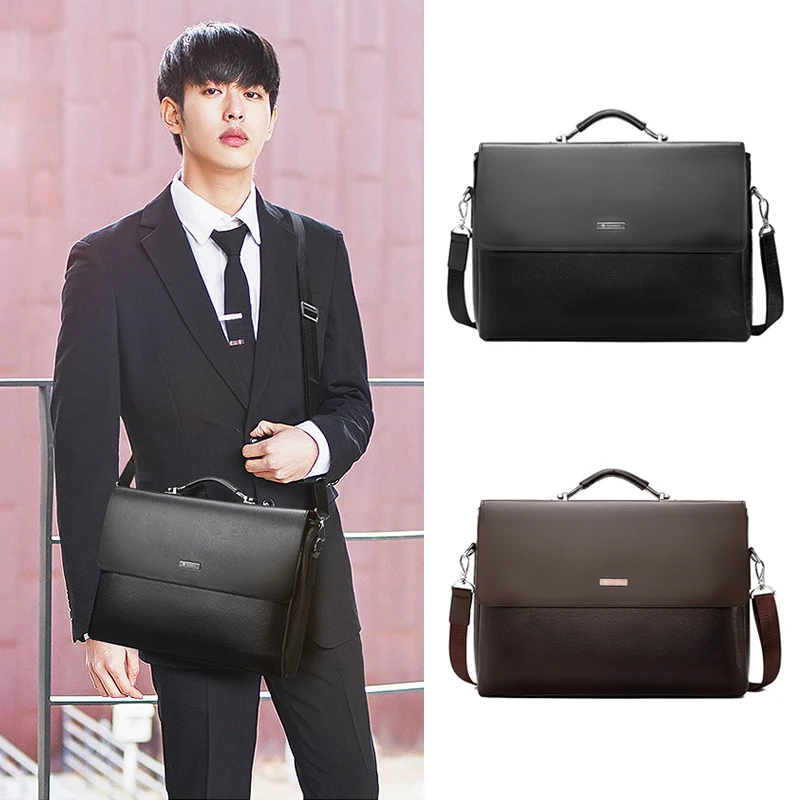 

Fashion Leather Briefcase For Men Designer Work Business Tote Bolsas Handbag Cross Shoulder Square A4 Side Crossbody Laptops Bag