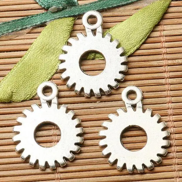 

15pcs dark silver color 2sided 18.7mm wide round gear design charms EF2874