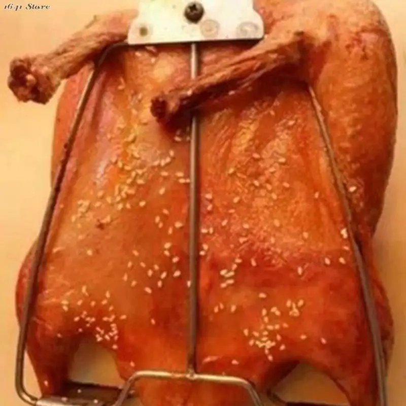 Stainless Steel Chicken Roast Duck Clip Hook Board Shelf Beer Oven Grill Bbq Barbecue Net Cured Duck Burning Tool Bbq Skewers 1x bbq skewers