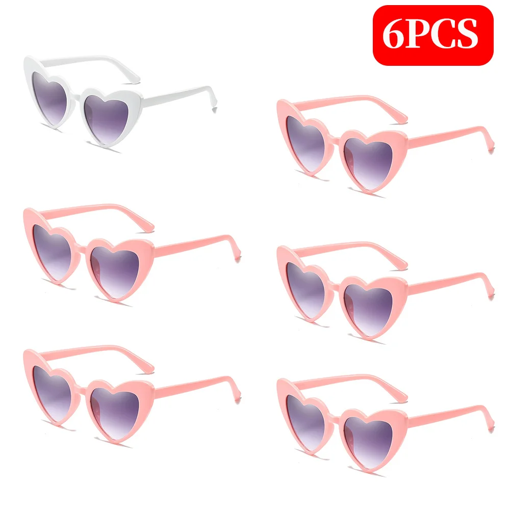 

6Pcs/set Bachelorette Hen Party Heart Sunglasses Wedding Bridal Shower Decoration Supplies Team Bride To Be Bridesmaid Gifts