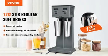 VEVOR Milkshake Maker, 375W x 2 Electric Milkshake Machine, Commercial Double Heads Drink Mixer Blender 3