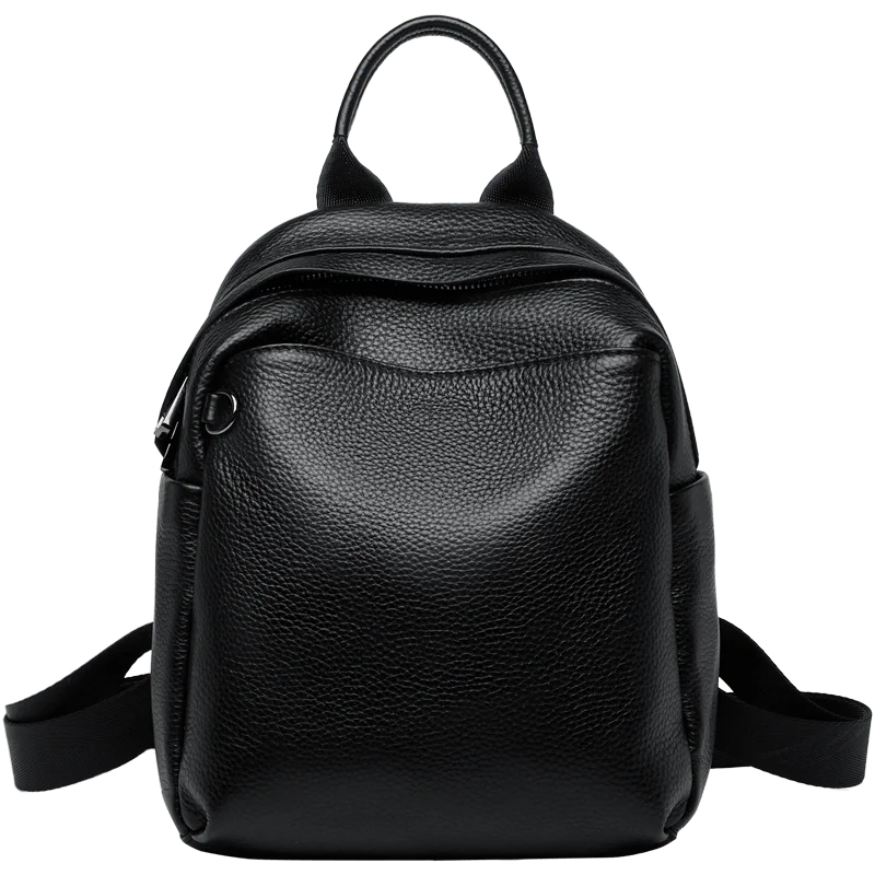 Limited Solid Women Full 100% Genuine Leather Backpacks Black Backpack Soft Skin Travel Functional Student Mochilas Mujer#SC1535 6