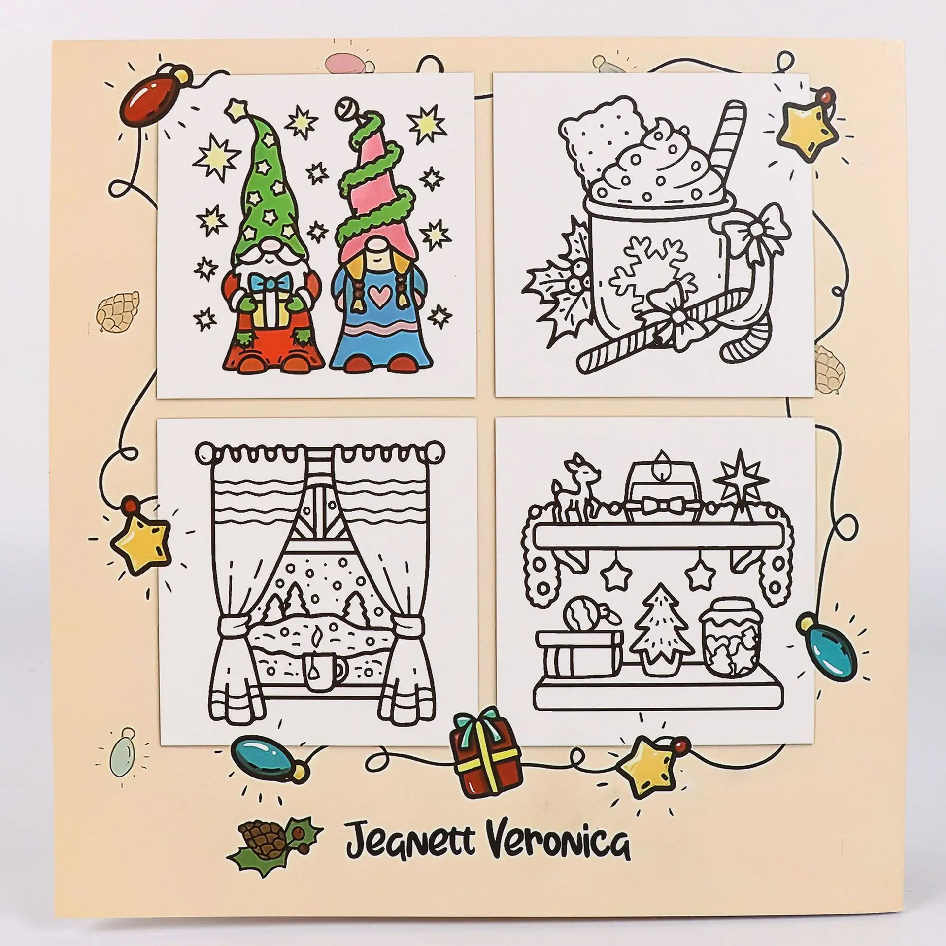 UYEE COZY GIRL Coloring Book Set In Cozy Moments For Relaxation Educational Doodles Book Featuring Adorable Creepy Creatures