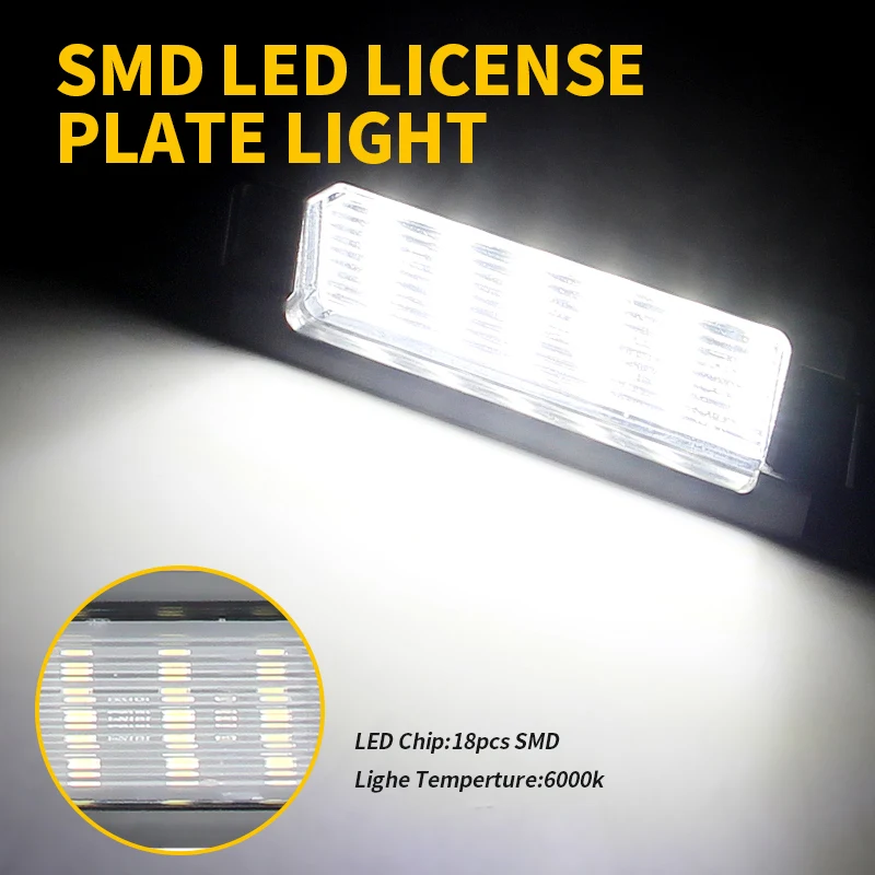 Lampada Targa LED Bianca Per Hyundai I30 (2011-2019) | Accent (2011-17) | Elantra GT (2013-17) - Set Da 2 Pezzi, 300 Lumen, IP67, Plug And Play