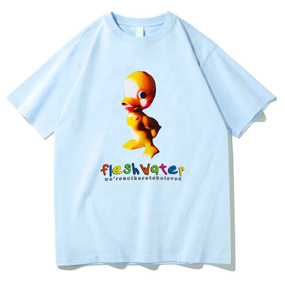 Fleshwater Rock Band T-shirts Funny Duck Graphic Printing Tee-shirt Women Men Grunge Fashion Tshirts Cotton Short Sleeve Tee Top 6
