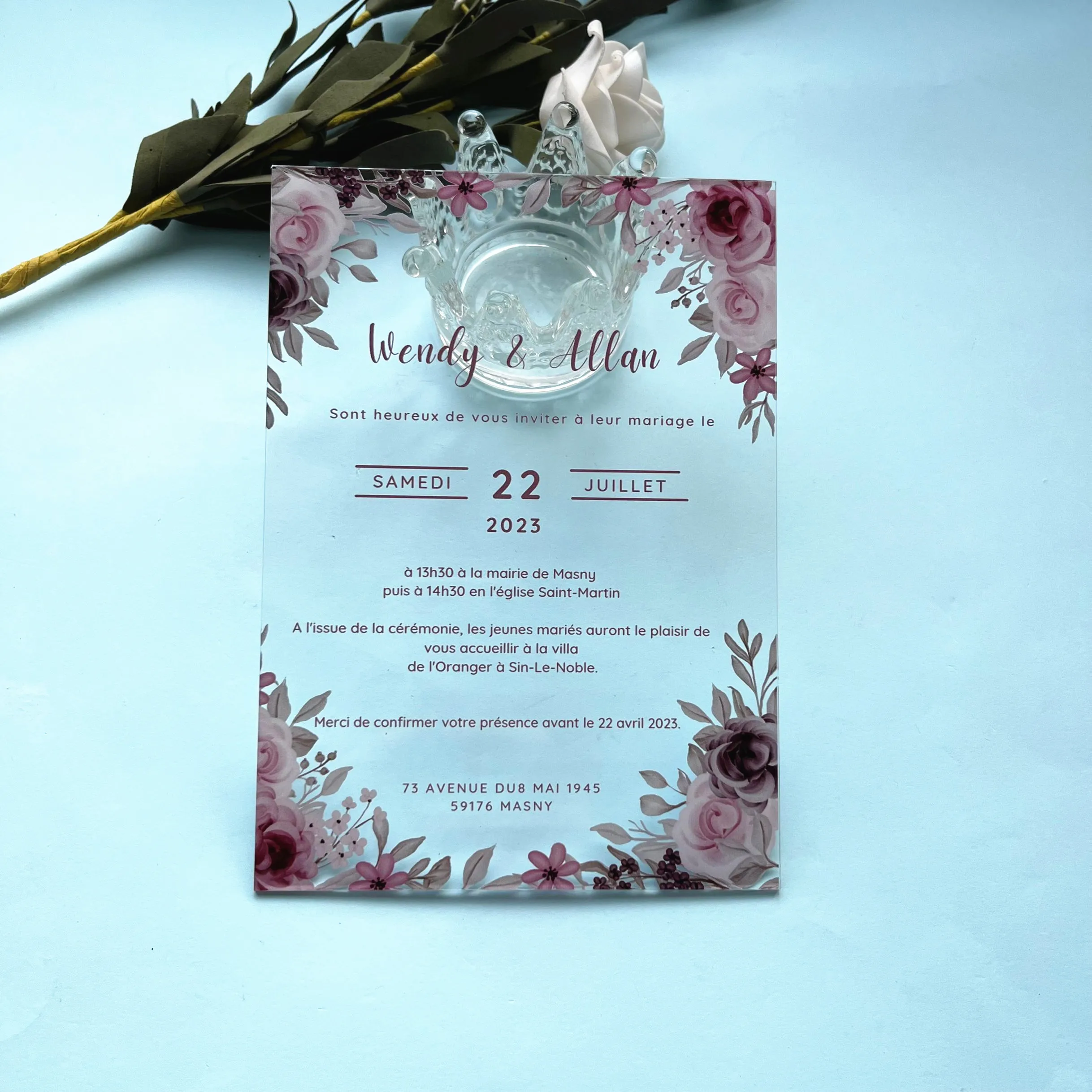 10PCS Transparent PVC Acrylic Pvc Invitation Card Fancy Elegant Cheap Personalize Wedding Cards