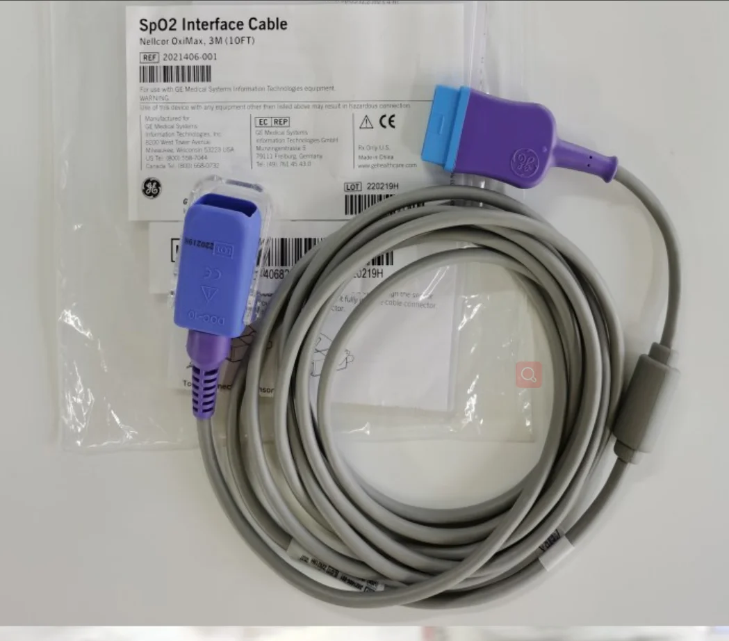 Ref: 2021406-001 SpO2 Interconnect cable, Nellcor OxiMax, 3m/10ft (New Original) for xiaomi redmi note 11 4g global redmi note 11s 4g poco m4 pro 4g original fingerprint sensor flex cable grey