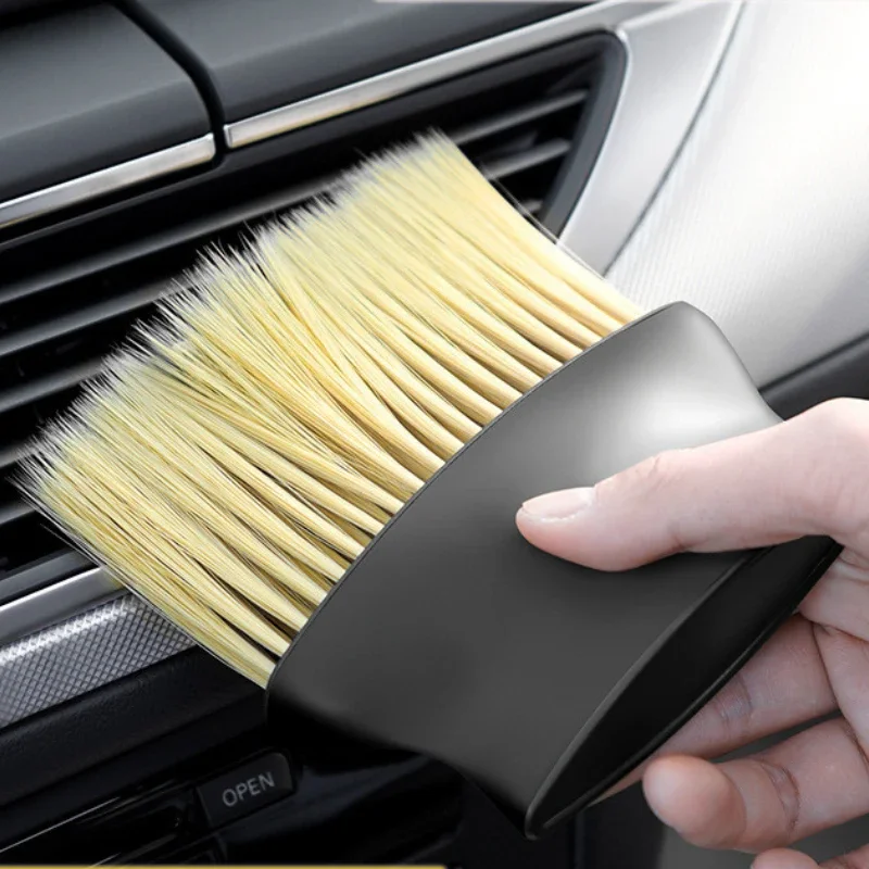 Car Cleaning Brush Long Soft Bristle Detail Cleaning Tool Air Outlet Interior Dust Brush No Scratch Interior Cleaning Tool