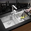 304 Stainless Steel Thickened Restaurant Kitchen Sink Home Improvement Manual Double Tank Kitchen Fixture Undermount Basin Set Y 3