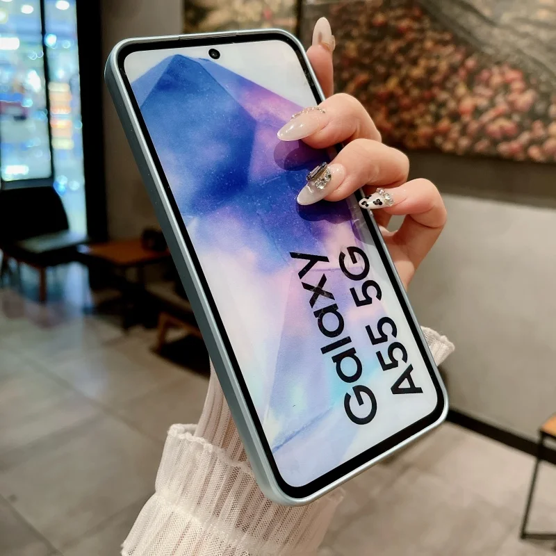 Elegant Matte Glass Luxury Plating Phone Case Cover