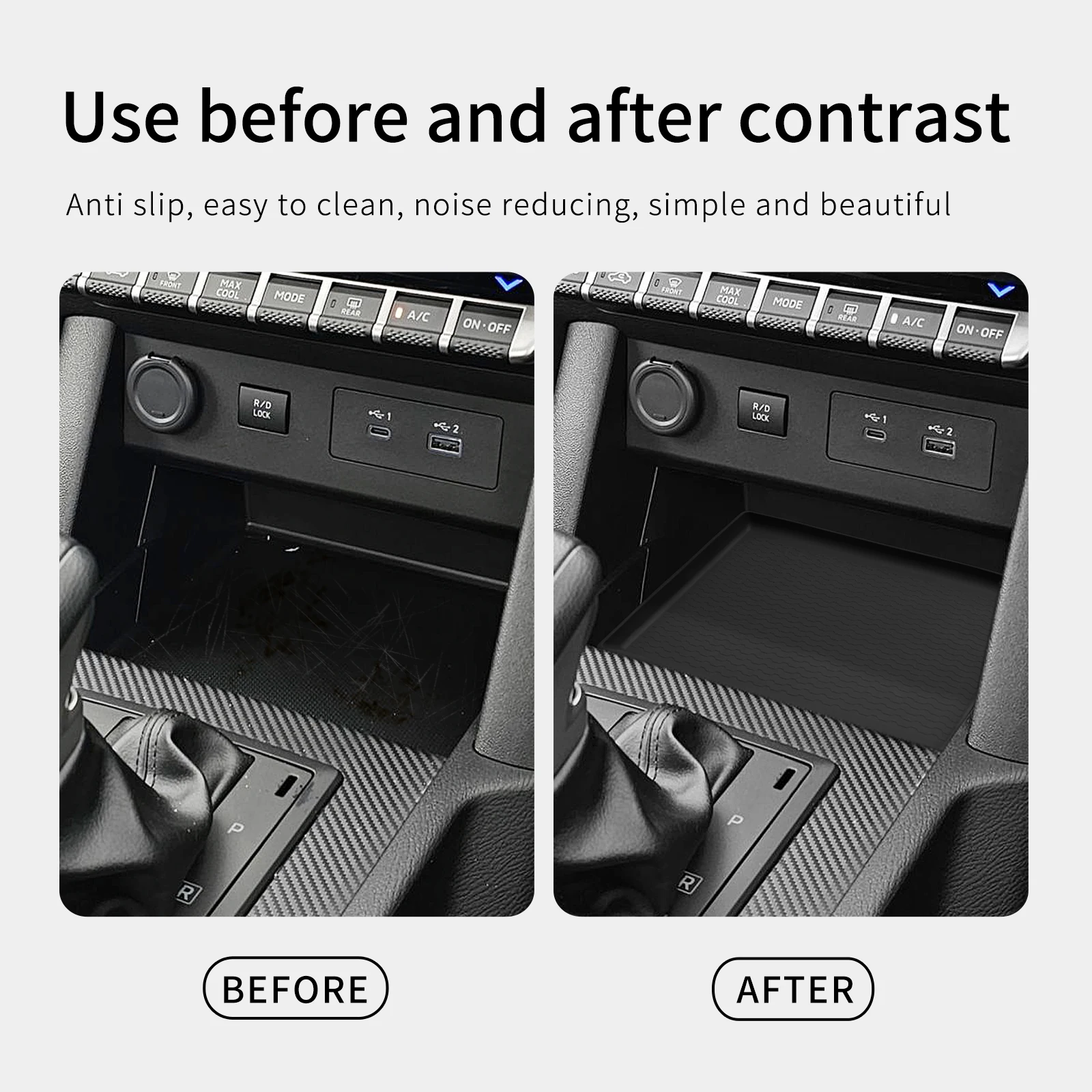 Car Non Slip Mat Non Slip Mat Silicone Anti Slip Pad Silicone Anti Skid Pad for Mitsubishi Triton Center Console Anti Slip Pad Protective Mat Accessories Only Fit Without Wireless Charging Model