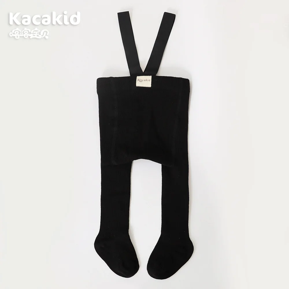 Festive Baby Knit Suspender Tights - Cozy High Waist Leggings