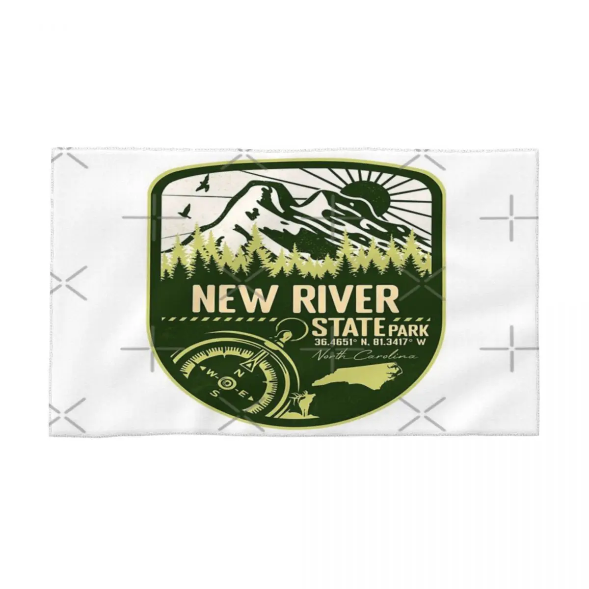 New River State Park North Carolina - Nc Green Badge Forest And Wilderness Asciugamani Asciugamano Per Il Viso Asciugamano Da Palestra
